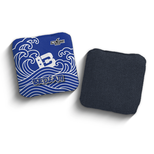 2026 Brotherhood Cornhole Bedlam Japanese Wave Edition ACL Comp Stamped Cornhole Bags