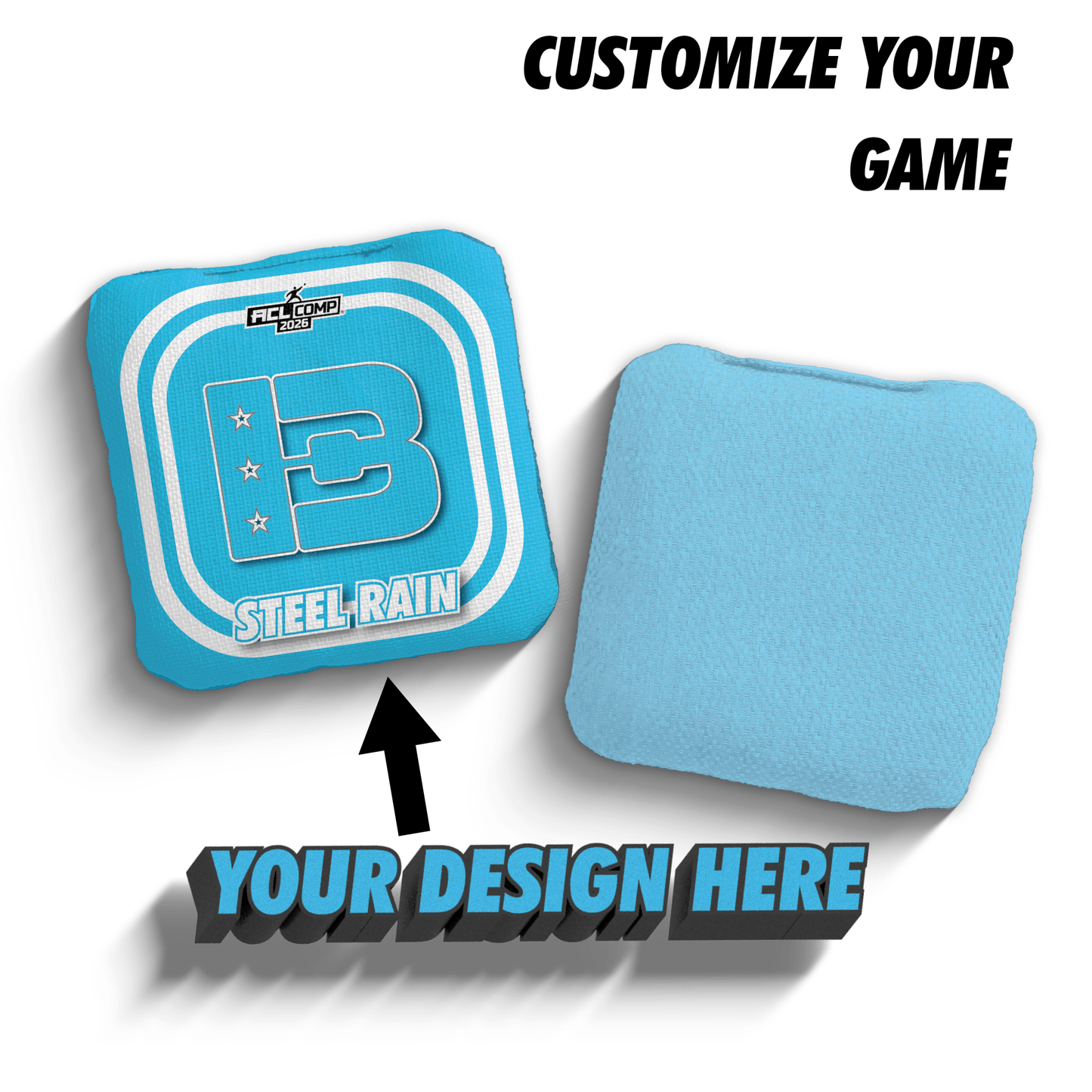 2026 Brotherhood Cornhole Custom Steel Rain ACL Comp Stamped Cornhole Bags