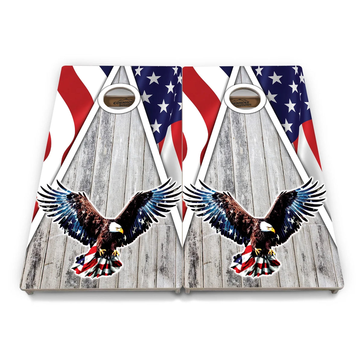 Eagle Triangle Whitewash Cornhole Boards - Professional Tournament Series