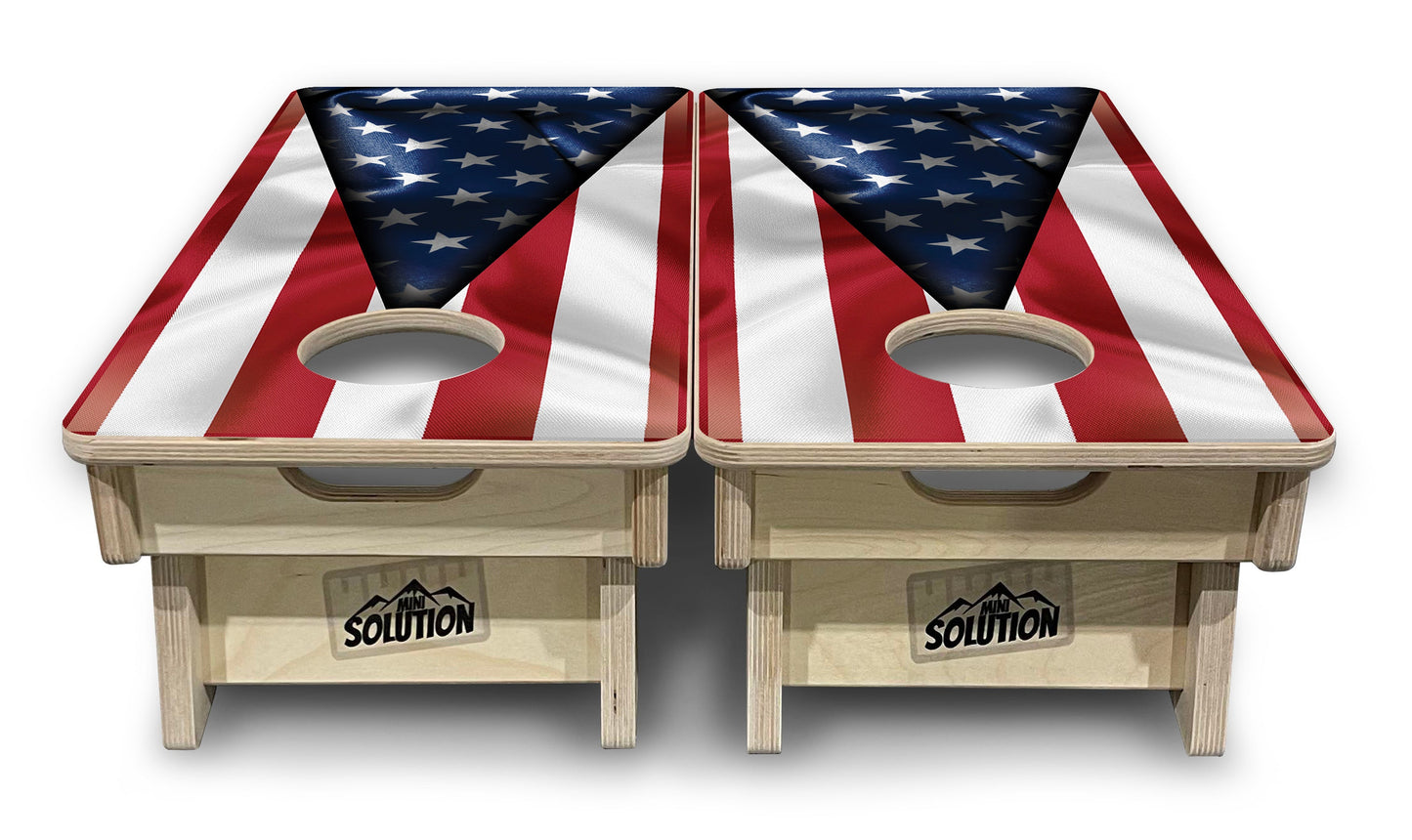 Mini Cornhole Boards - American Flag Triangle