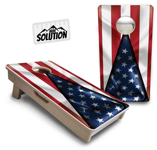 Mini Cornhole Boards - American Flag Triangle