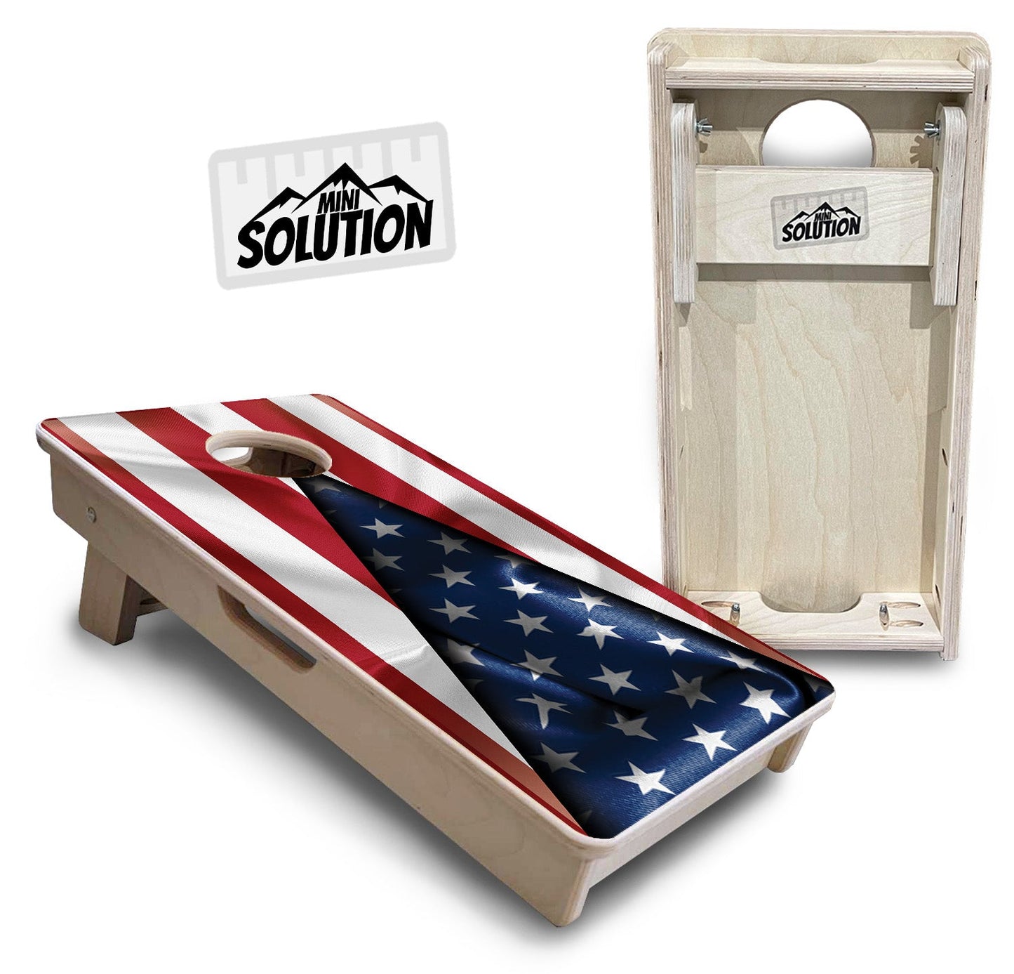 Mini Cornhole Boards - American Flag Triangle