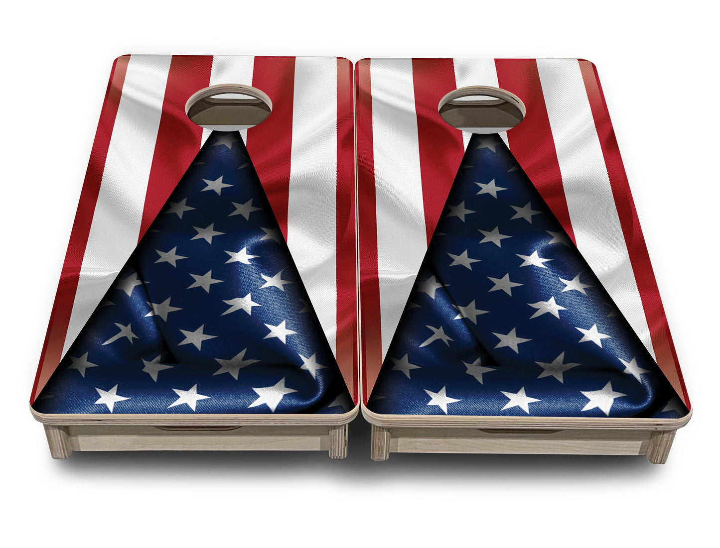 Mini Cornhole Boards - American Flag Triangle