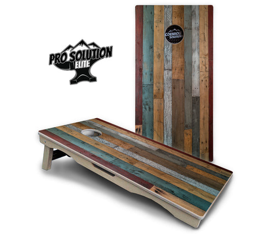 Metallic Wood Planks Cornhole Boards - Pro Solution Elite Series