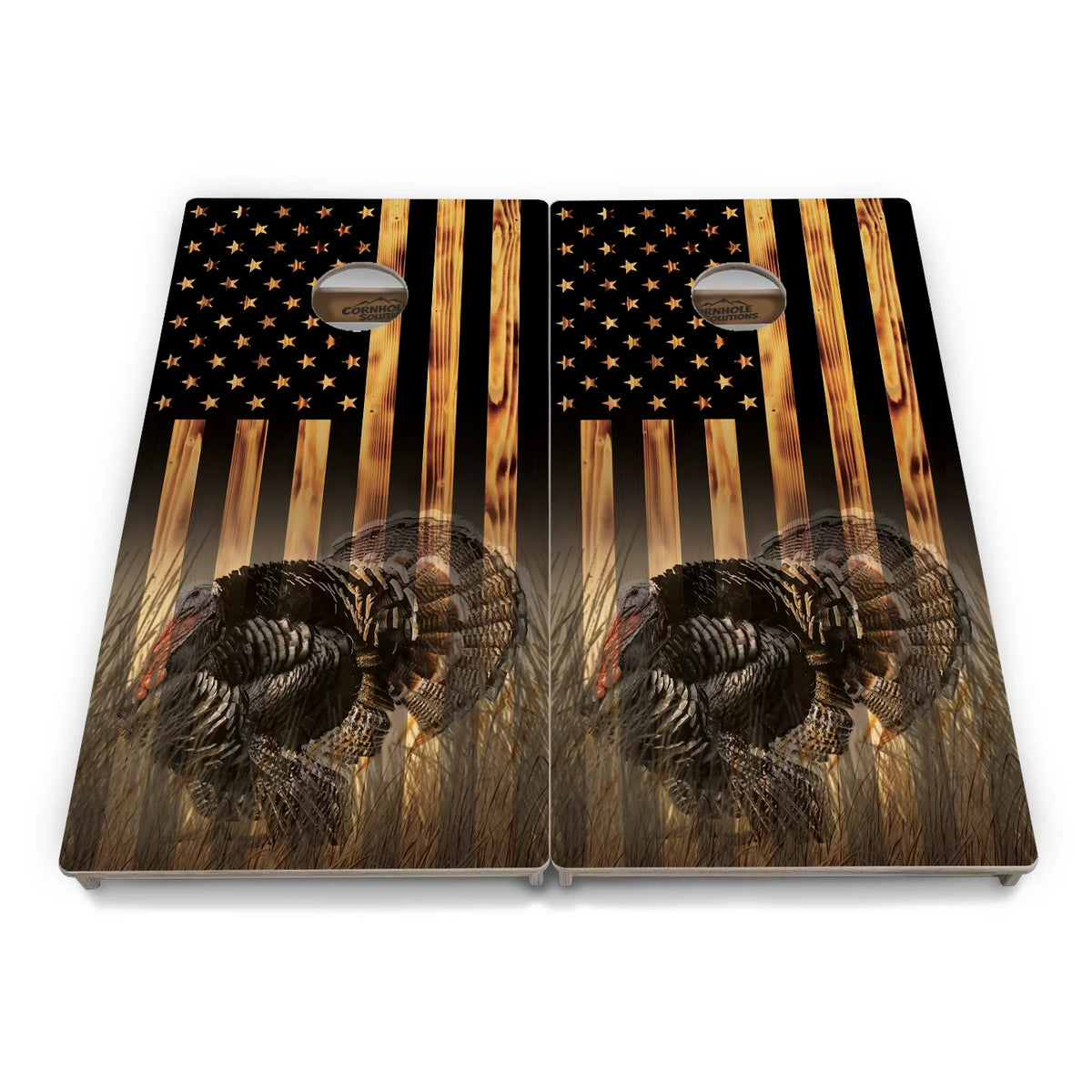 Hidden Turkey Flag Cornhole Boards - Professional Tournament Series