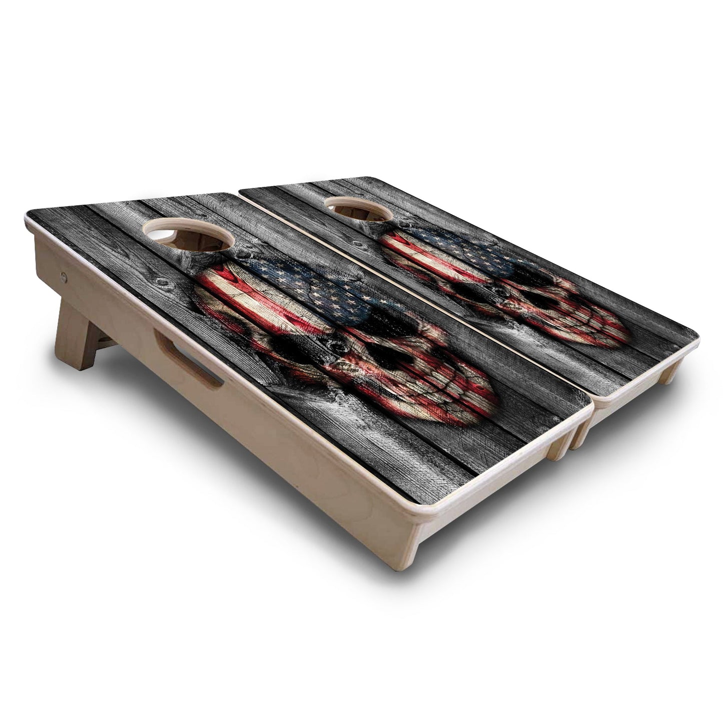 Mini Cornhole Boards - Skull Flag