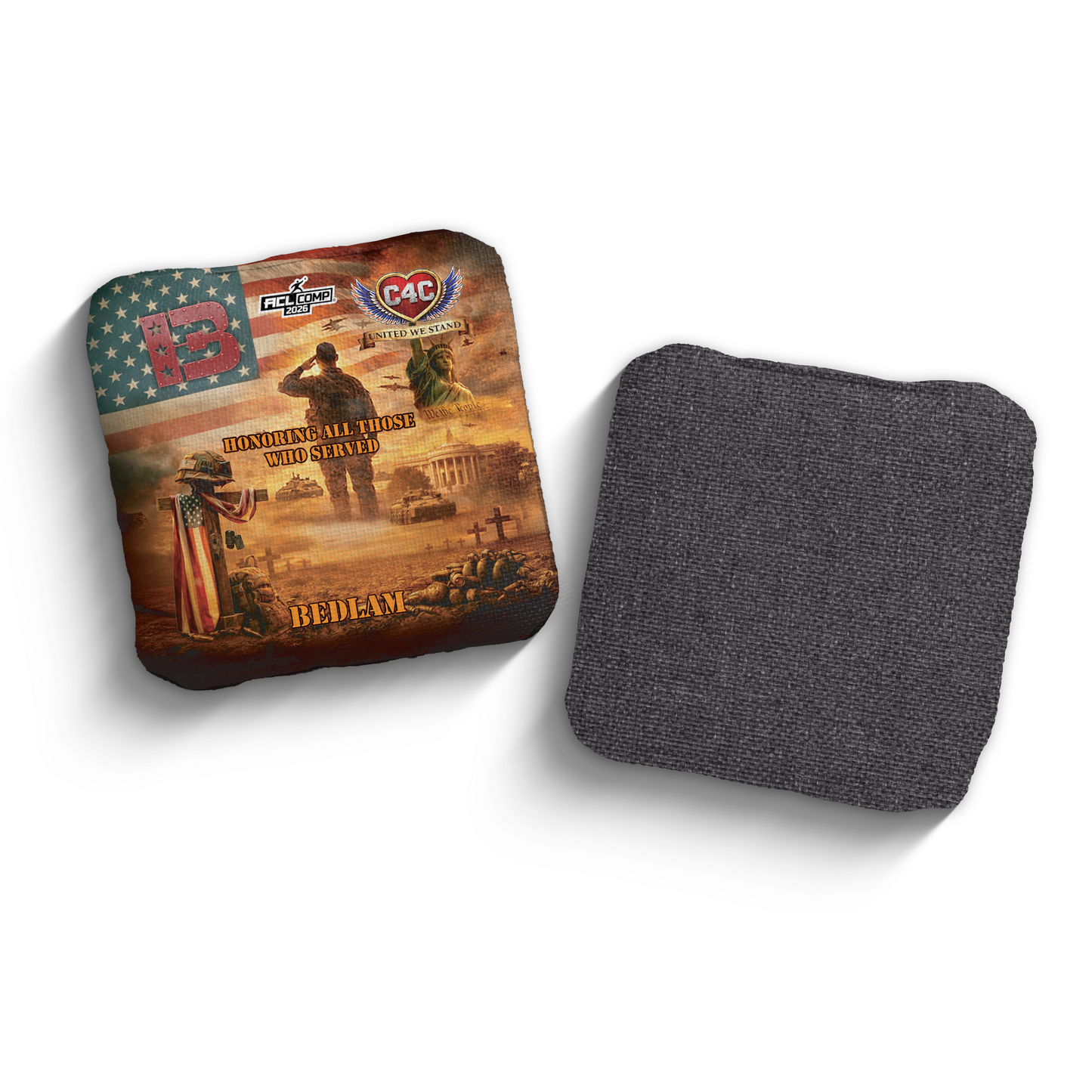 2026 Brotherhood Cornhole Bedlam Cornhole 4 Charity Collaboration ACL Comp Stamped Cornhole Bags
