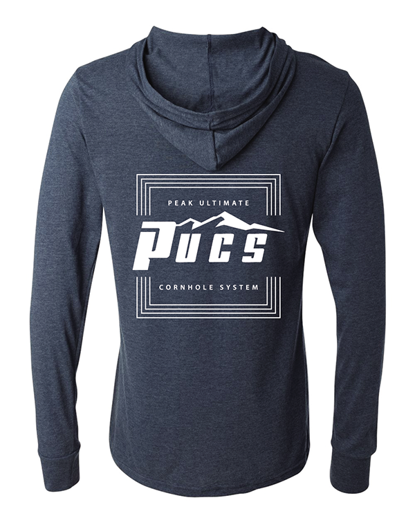 Graphite PUCS Lightweight Hoodie – Athletic Fit Long Sleeve for Cornhole Enthusiasts