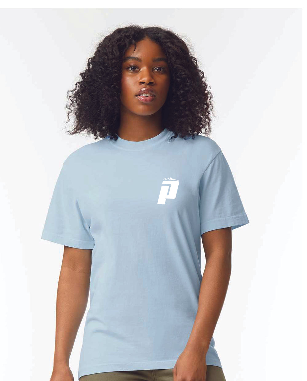 PUCS Sky Blue Cotton Tee – Soft Unisex T-Shirt with White Performance Logo