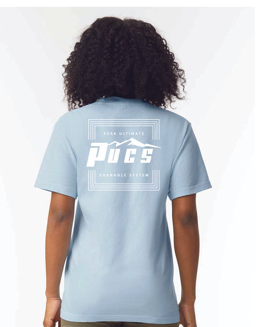 PUCS Sky Blue Cotton Tee – Soft Unisex T-Shirt with White Performance Logo