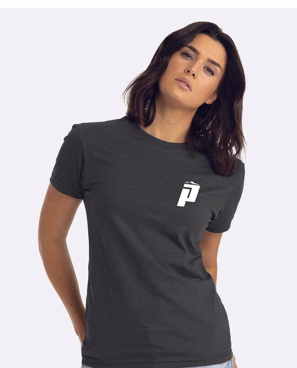 PUCS Charcoal Black Tee – Fitted Cotton T-Shirt with Bold White Cornhole Branding