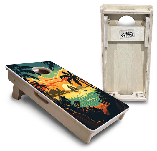 Mini Cornhole Boards - Beach Sunset