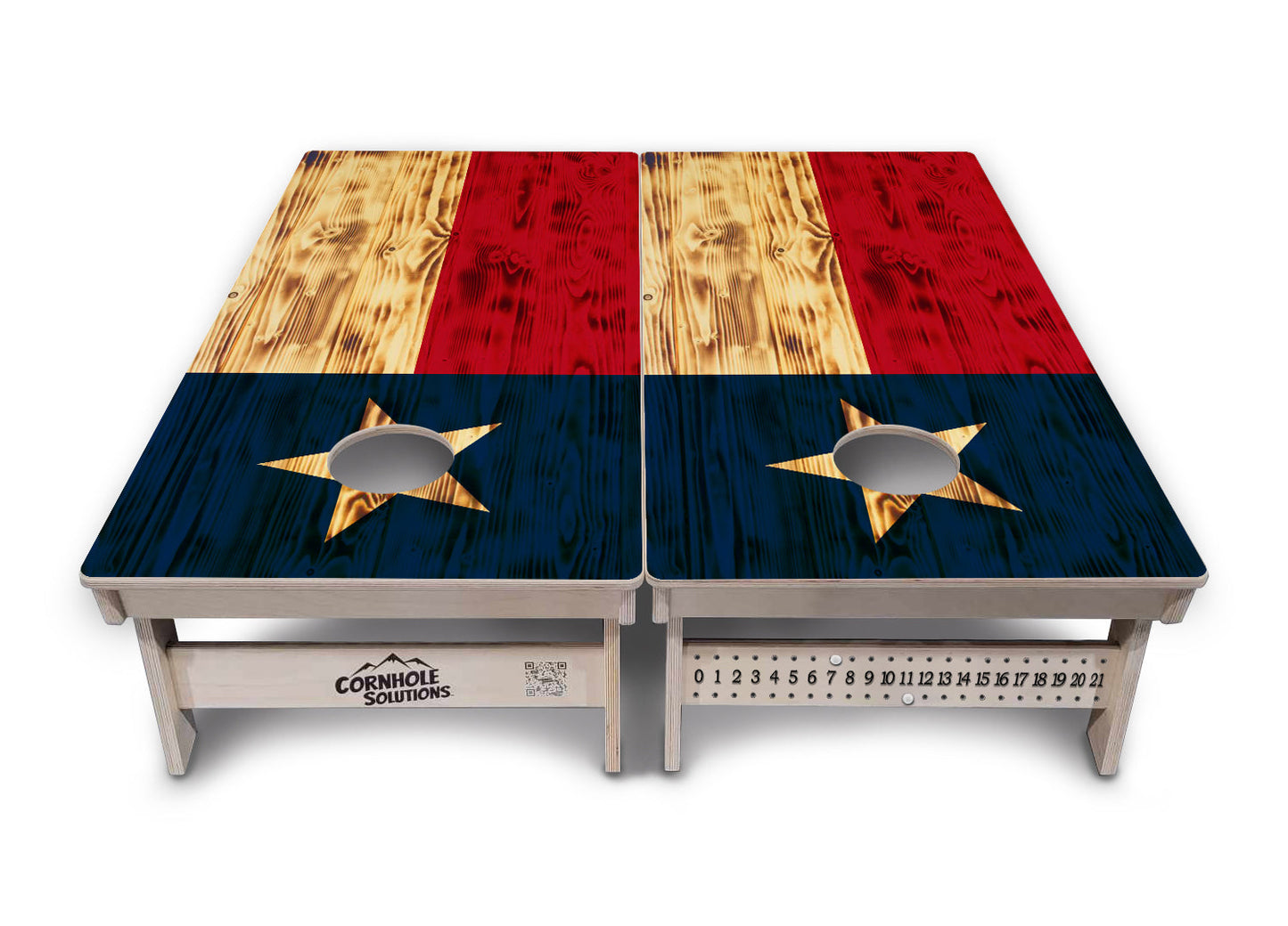 Burnt Texas Flag Cornhole Boards - Professional Tournament Series