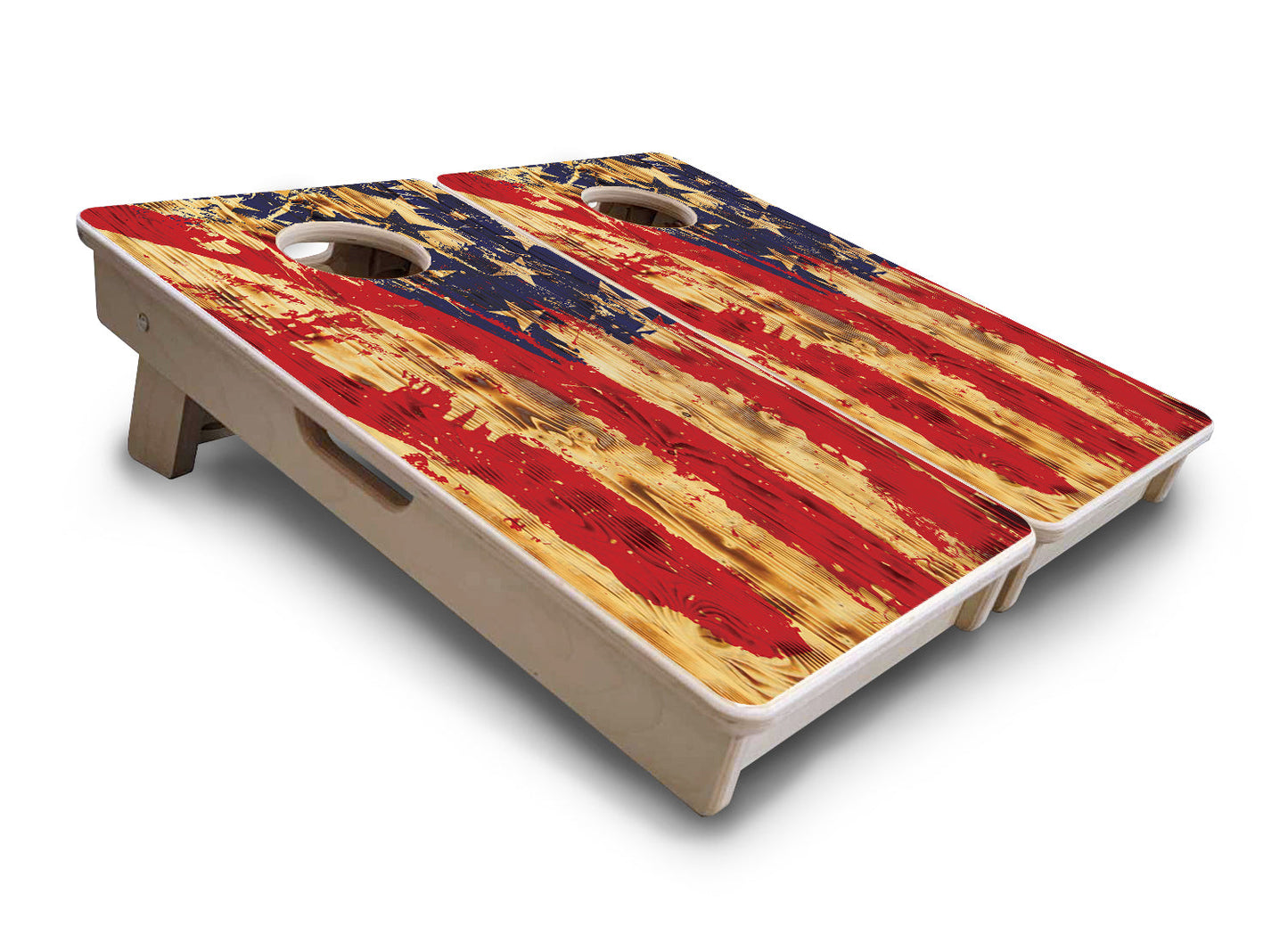 Mini Cornhole Boards - Faded Brush Burnt Flag