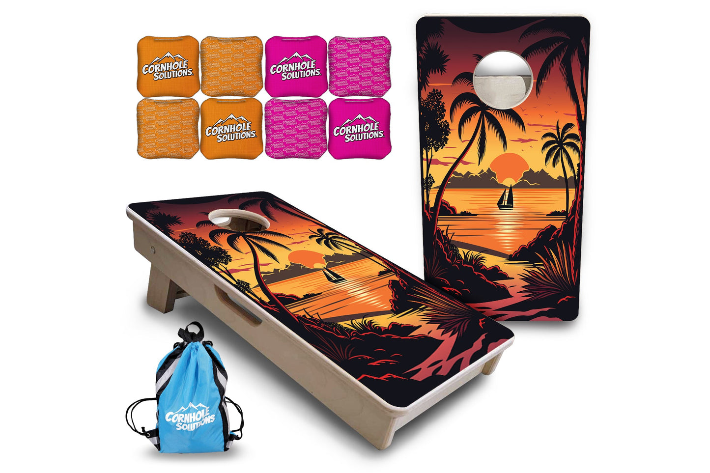 Mini Cornhole Boards - Beach Sunset
