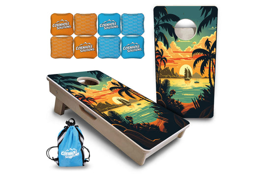 Mini Cornhole Boards - Beach Sunset