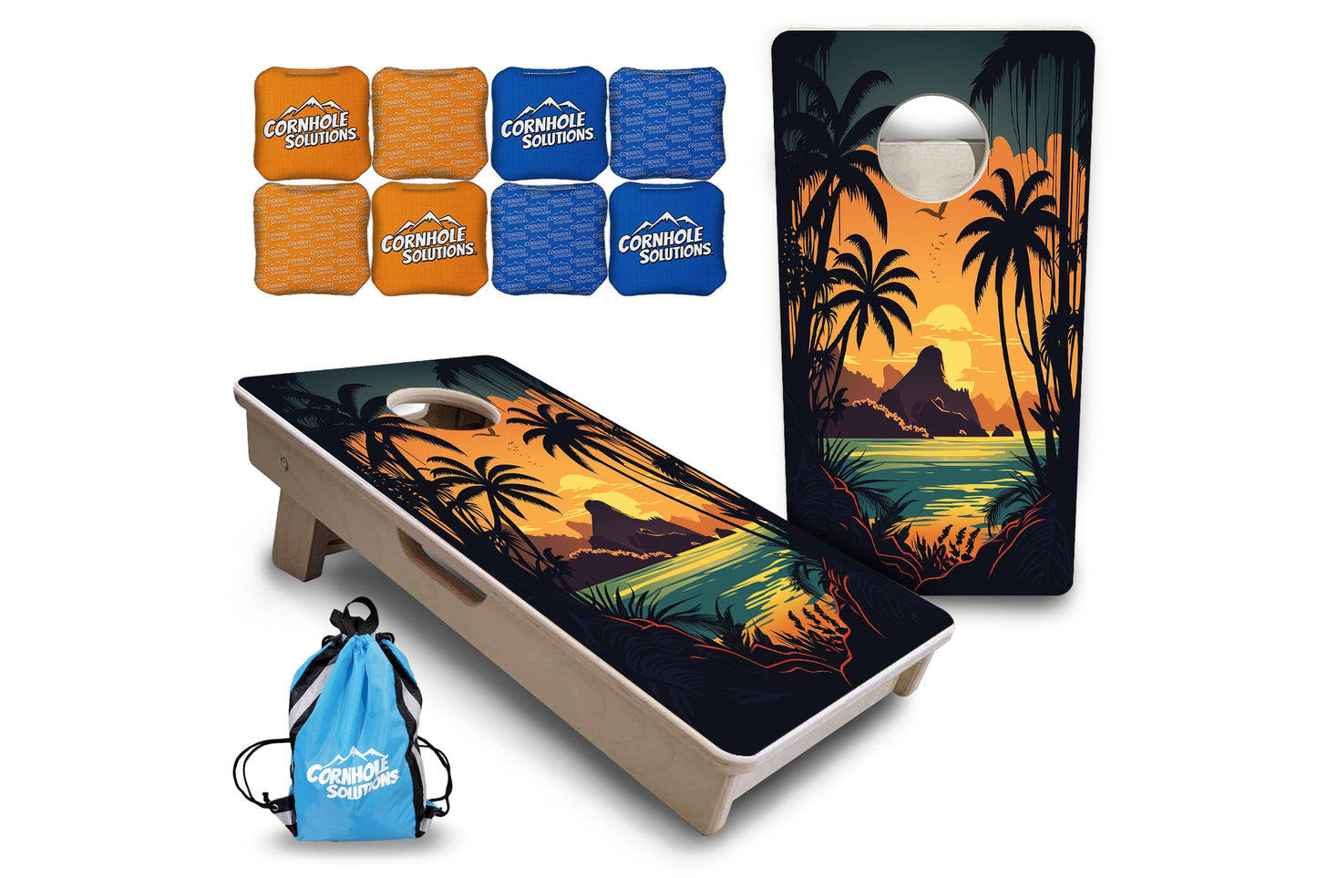 Mini Cornhole Boards - Beach Sunset