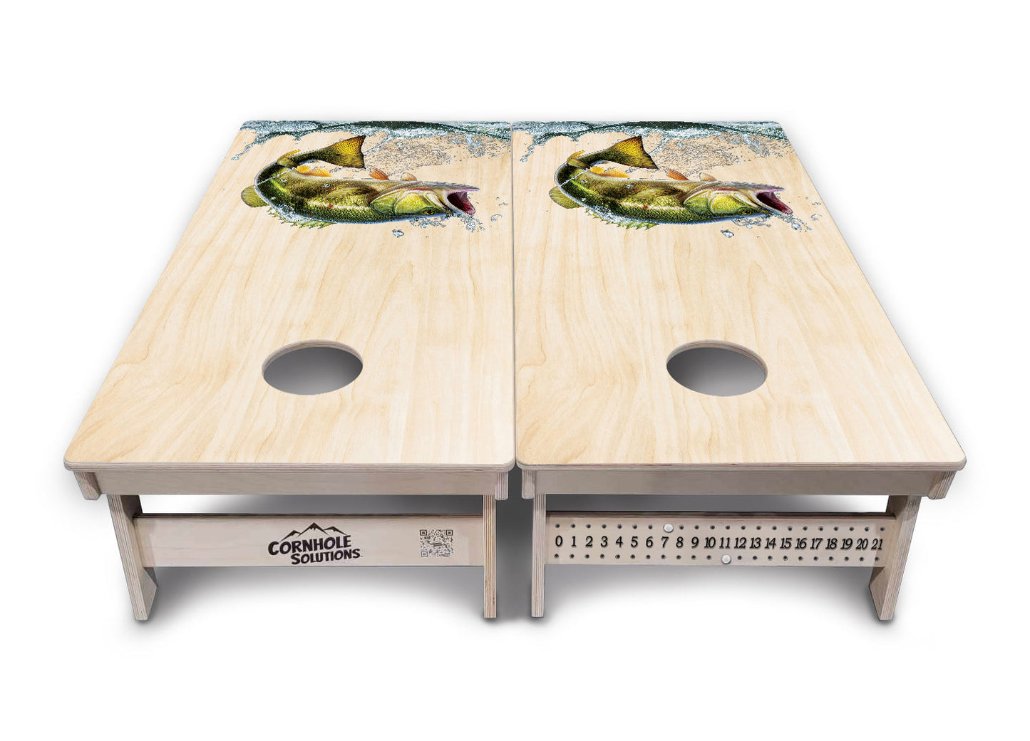 Natural Deer & Fish Cornhole Boards - Professional Tournament Series