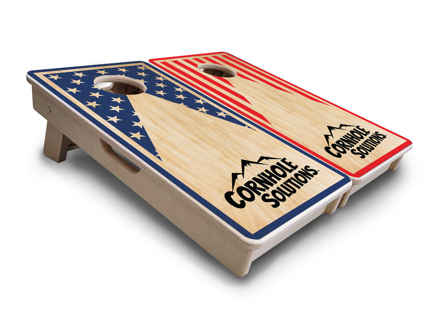 Mini Cornhole Boards - Stars & Stripes Keyhole CS Logo