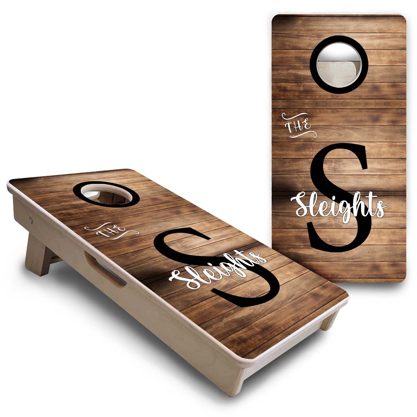 Mini Cornhole Boards - Wood Slat Name