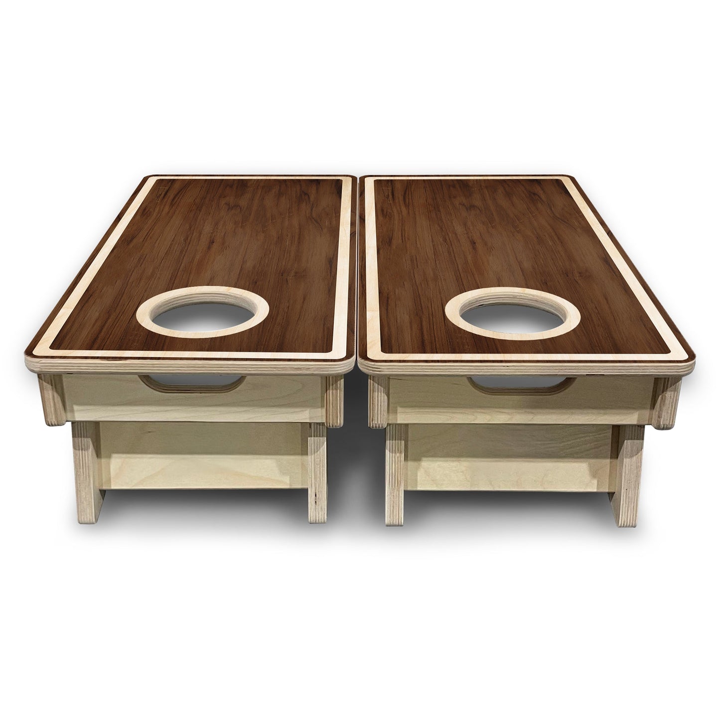 Stained Natural Border - Mini or Vacation Size Cornhole Boards
