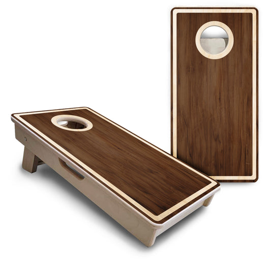 Stained Natural Border - Mini or Vacation Size Cornhole Boards
