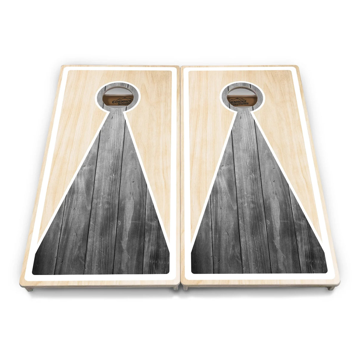 Black/Natural Keyhole Cornhole Boards - Professional Tournament Series