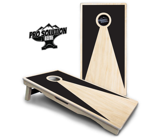 Black/Natural Keyhole Cornhole Boards - Pro Solution Elite Series