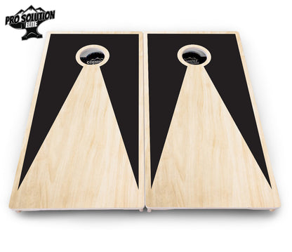 Black/Natural Keyhole Cornhole Boards - Pro Solution Elite Series