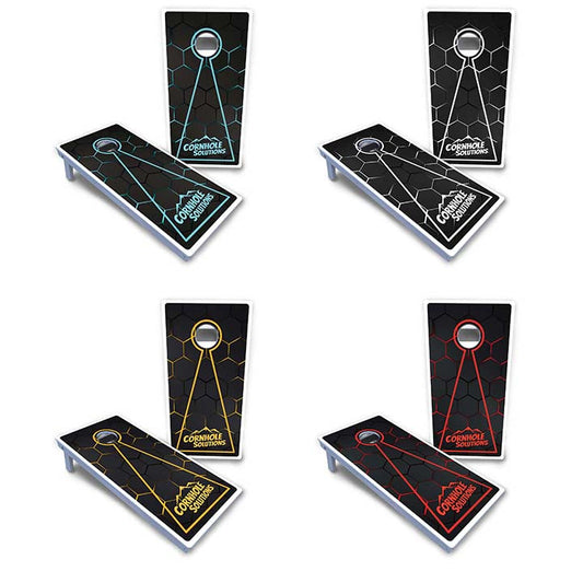 Glow Hole Black Cornhole Boards - All Weather Series