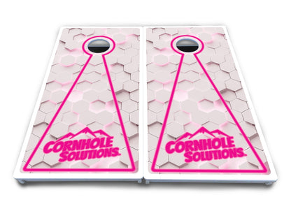 Glow Hole White Cornhole Boards - All Weather Series