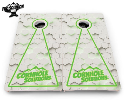 Glow Hole White Cornhole Boards - Pro Solution Elite Series