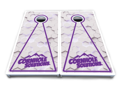 Glow Hole White Cornhole Boards - All Weather Series