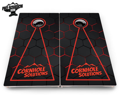 Glow Hole Black Cornhole Boards - Pro Solution Elite Series