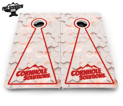 Glow Hole White Cornhole Boards - Pro Solution Elite Series