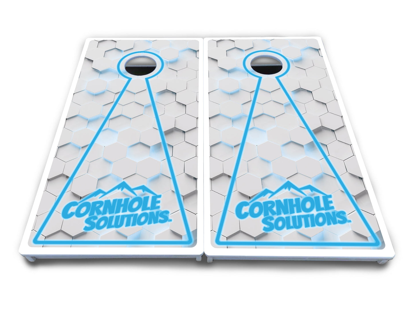 Glow Hole White Cornhole Boards - All Weather Series