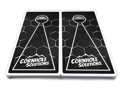 Glow Hole Black Cornhole Boards - All Weather Series