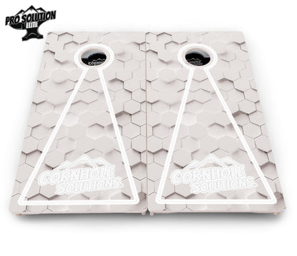 Glow Hole White Cornhole Boards - Pro Solution Elite Series