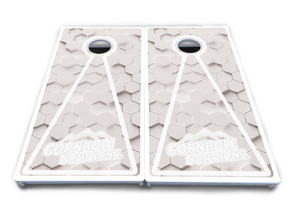 Glow Hole White Cornhole Boards - All Weather Series
