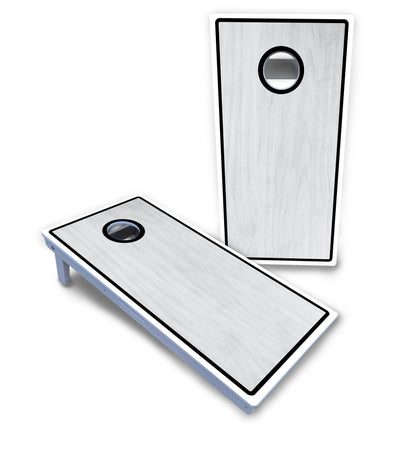 Red/Black Hole Ring Grey Wash Cornhole Boards - All Weather Series