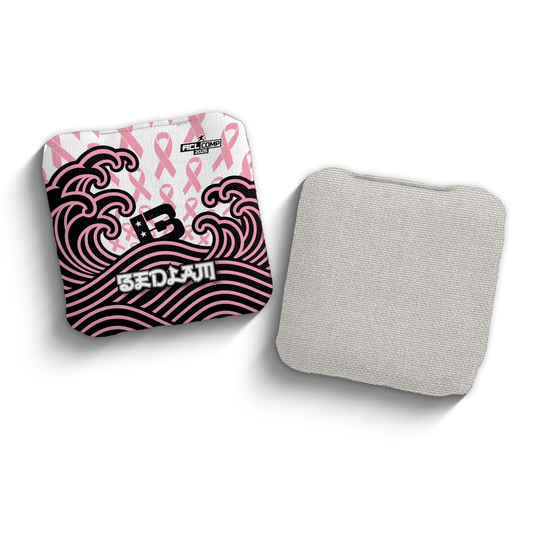2026 Brotherhood Cornhole Bedlam Breast Cancer Awareness Japanese Edition ACL Comp Stamped Cornhole Bags