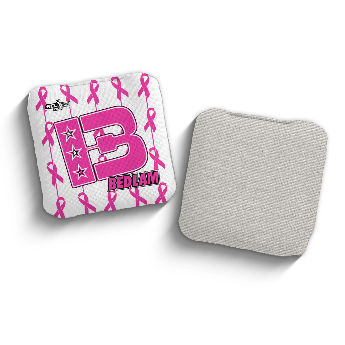 2026 Brotherhood Cornhole Bedlam Breast Cancer Awareness TV Edition ACL Comp Stamped Cornhole Bags