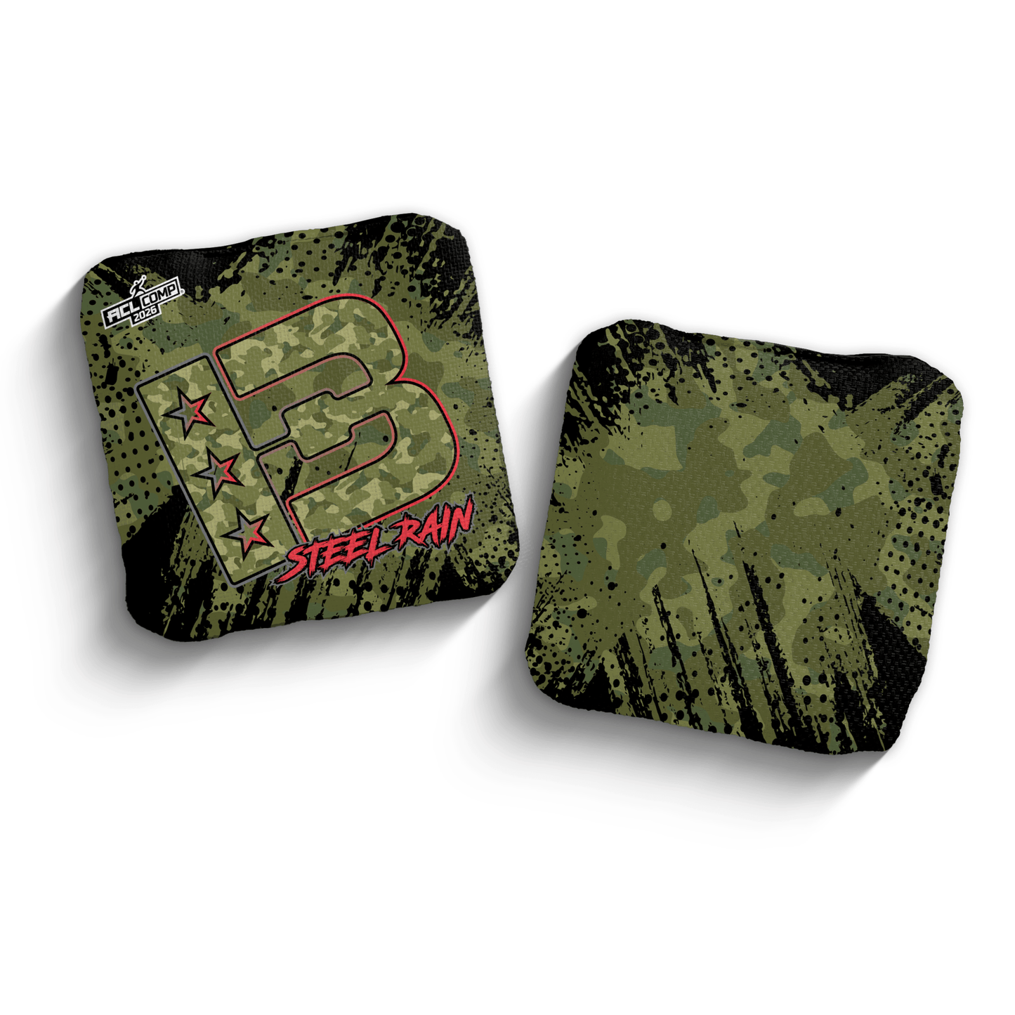 2026 Brotherhood Cornhole Steel Rain Camo Edition ACL Comp Stamped Cornhole Bags