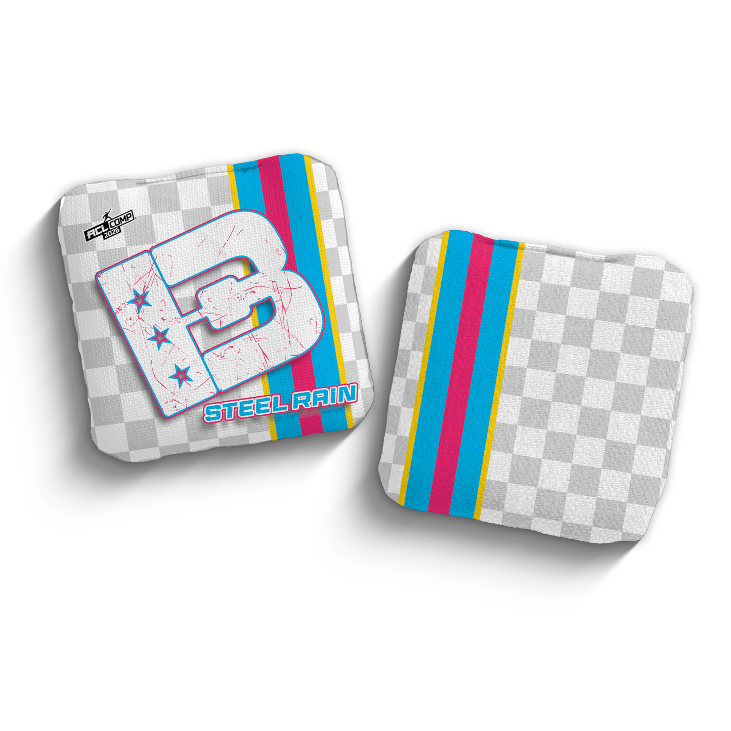 2026 Brotherhood Cornhole Steel Rain Checkered Edition ACL Comp Stamped Cornhole Bags