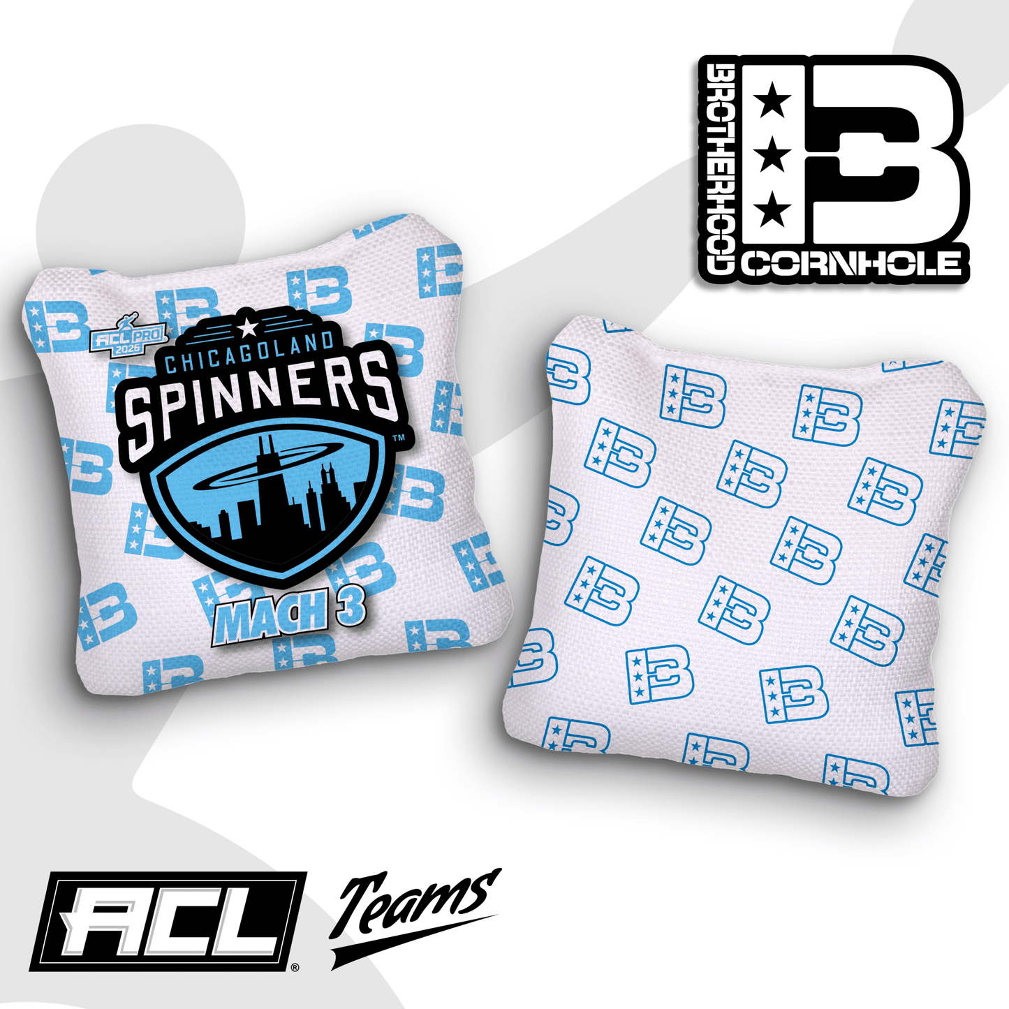 2026 Brotherhood Cornhole Multiple Bag Models "Chicagoland Spinners" - ACL Pro Stamped Cornhole Bags - SET OF 4 BAGS