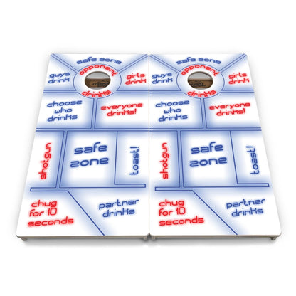 Drinking Game Black Background Cornhole Boards - Professional Tournament Series