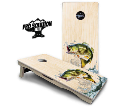 Natural Deer & Fish Cornhole Boards - Pro Solution Elite Series