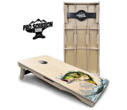 Natural Deer & Fish Cornhole Boards - Pro Solution Elite Series