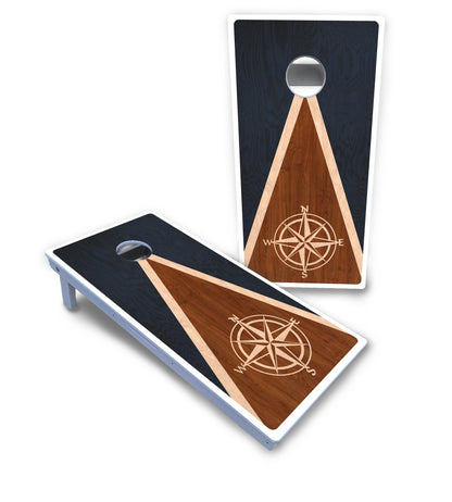 Compass Stain Triangle Cornhole Boards - All Weather Series