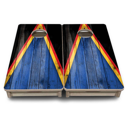 Mini Cornhole Boards - Team Color Triangle
